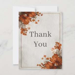 Dankeskarten mit dunkelorangen Herbstblumen Postkarte