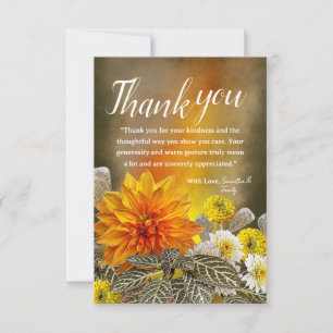 Dankeskarten mit floralen Motiven bei warmem Sonne Dankeskarte
