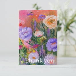 Dankeskarten mit lebendigen Wildblumen Dankeskarte