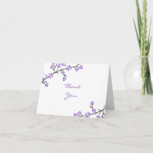 Dankeskarten mit lila Kirschblüten Dankeskarte
