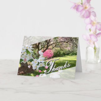Dankeskarten mit rosa Mai-Blüten Karte