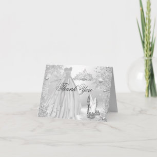 Dankeskarten mit Silber Glitzer Schneeflocke Dankeskarte