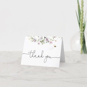 Dankeskarten mit zarten Wildblumen Dankeskarte
