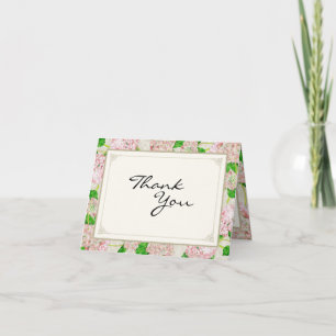 Dankeskarten Rosa Hortensien Spitze Floral Formal Dankeskarte