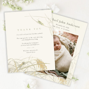 Dankeskarten-Set für Heuschrecken-Baby-Party-Fotos Dankeskarte