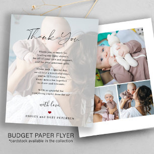 Dankeskarten-Skript für 4 Fotos mit Budget-Baby Flyer
