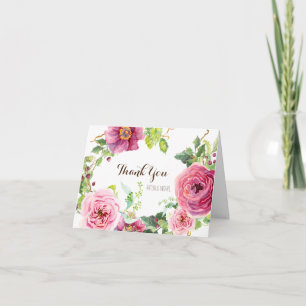 Dankeskarten Wasserfarben Florale Hochzeit Dankeskarte