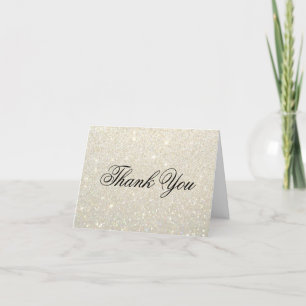 Dankeskarten - Weißer Goldglitter Fab Dankeskarte