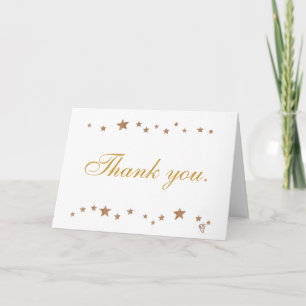 Dankeskarten zur Hochzeit mit goldenem Sternenrand Dankeskarte