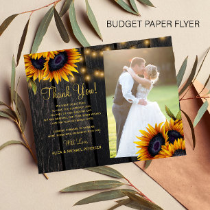 Dankeskarten zur Hochzeit mit rustikalen Blumenfot Flyer