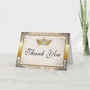 Dankeskarten zur opulenten Märchenhochzeit Dankeskarte