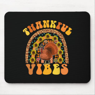 DANKFUL VIBES Rainbow Turkey Fall Retro Groovh Mousepad