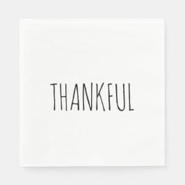 DANKFUL White & Black Erntedank Dinner Napkins Serviette