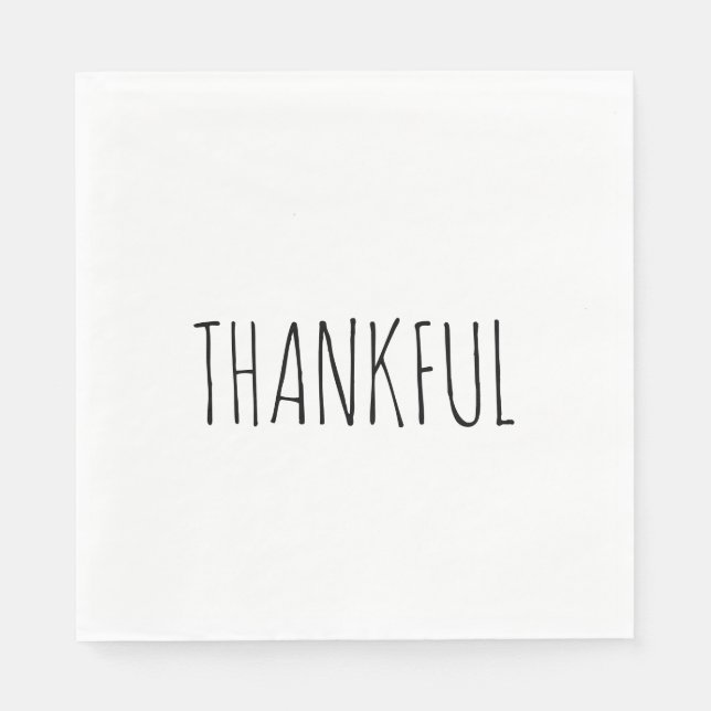 DANKFUL White & Black Erntedank Dinner Napkins Serviette (Vorderseite)