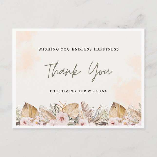 Dankkarte für Hochzeiten | elegant Postkarte (Vorderseite)