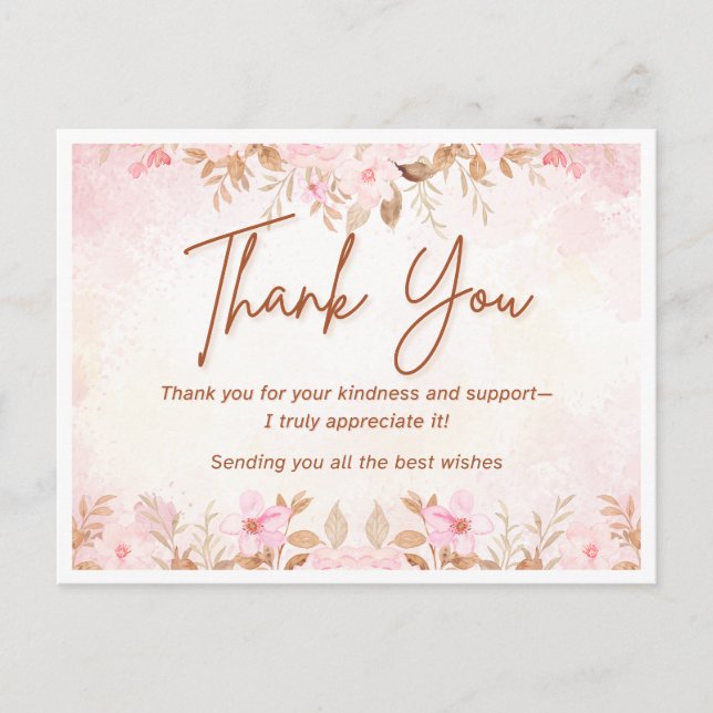 Dankkarte für Hochzeiten Postkarte (Vorderseite)
