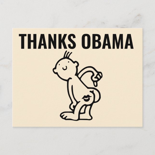 DANKS OBAMA Funny Postcards Postkarte (Vorderseite)