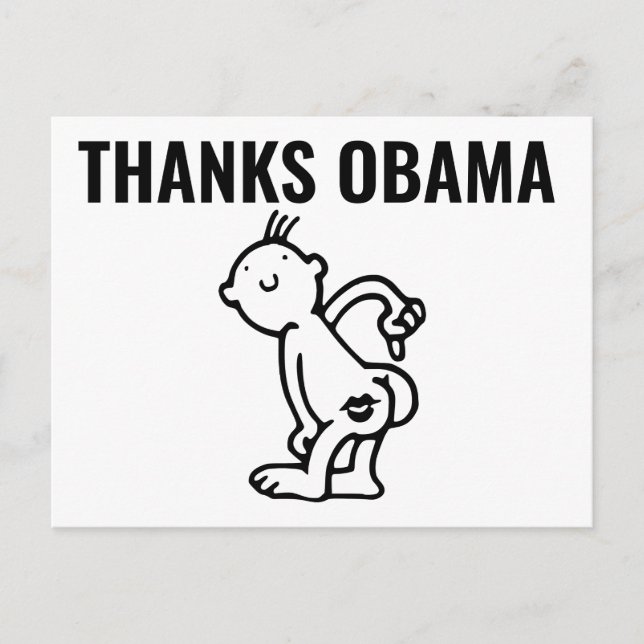 DANKS OBAMA Funny Postcards Postkarte (Vorderseite)