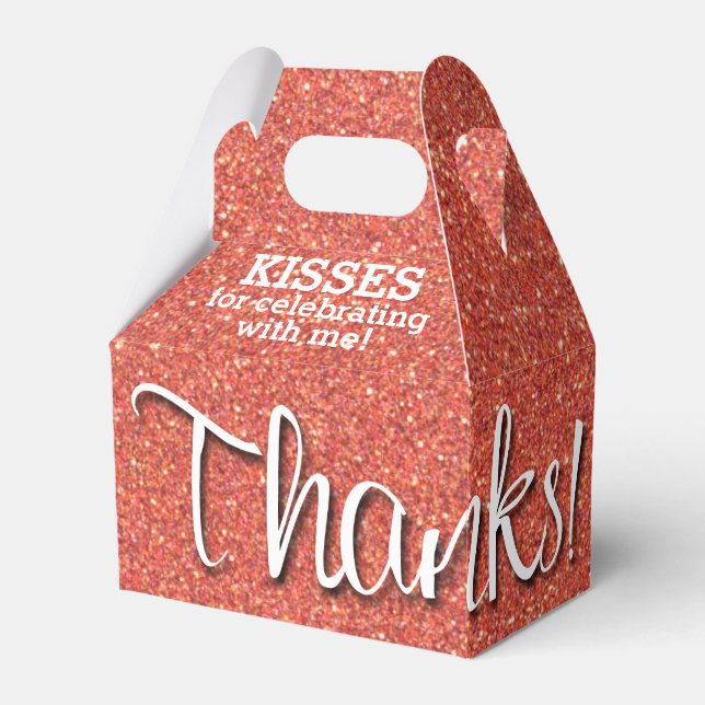 DANKS Orange Imitats Glitzer Geschenkschachtel (Vorderseite)