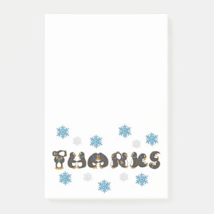 DANKS Winter Snow Penguin Vielen Dank, dass Sie se Post-it Klebezettel