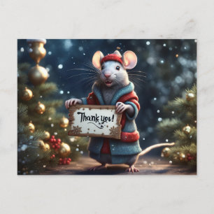 Danksagung der kl. Ratte Postkarte
