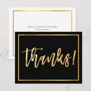 DANKSAGUNG handgeschrieben goldene Schrift schwarz Einladung