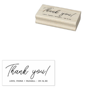 Danksagung Name in Schreibschrift Gummistempel
