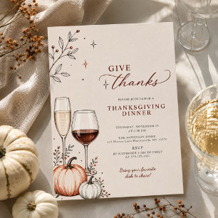 Danksagung Retro-Moderne Thanksgiving-Dinner Einladung