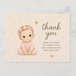 Danksagung zur Babyparty für Mädchen Postkarte