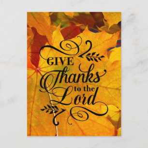 Dankt dem Herrn, Herbstblätter Erntedank Postkarte