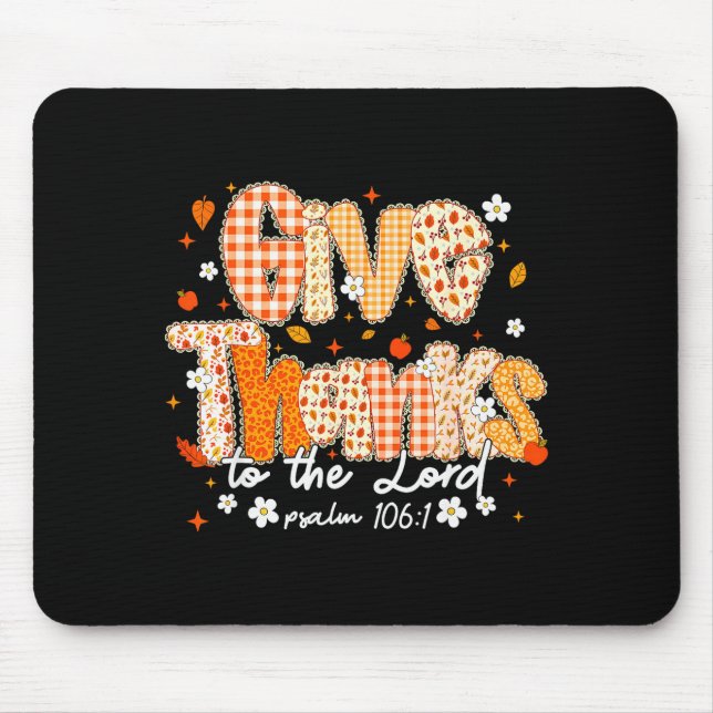 Dankt dem Herrn Spitze Christlicher Herbst Mousepad (Vorne)