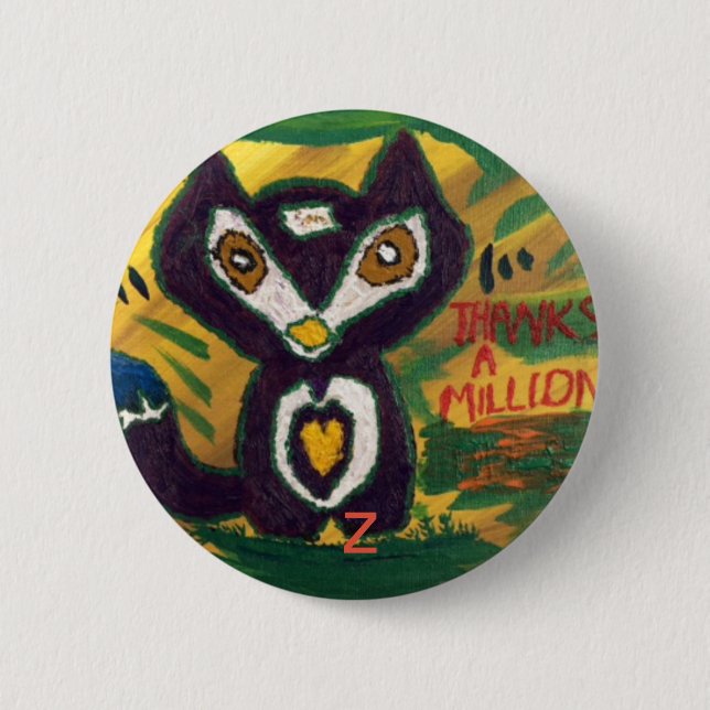 Dankt Million mit Katzenentwurf Button (Vorderseite)