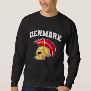 Danmark Flag Mohawk Skull National Denmark Team Su Sweatshirt