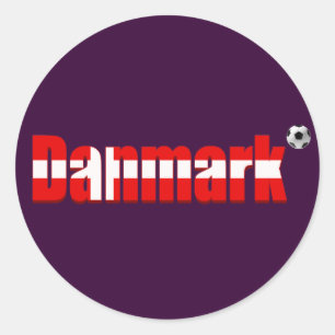 Danmark Flagge Dänemark-Logofußball fudbold Gang Runder Aufkleber