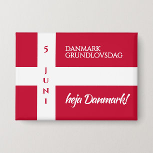 Danmark Grundlovsdag Flag zum dänischen Nationalta Button