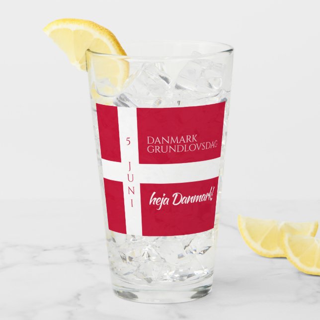 Danmark Grundlovsdag Flag zum dänischen Nationalta Glas (Vorderseite Ice)