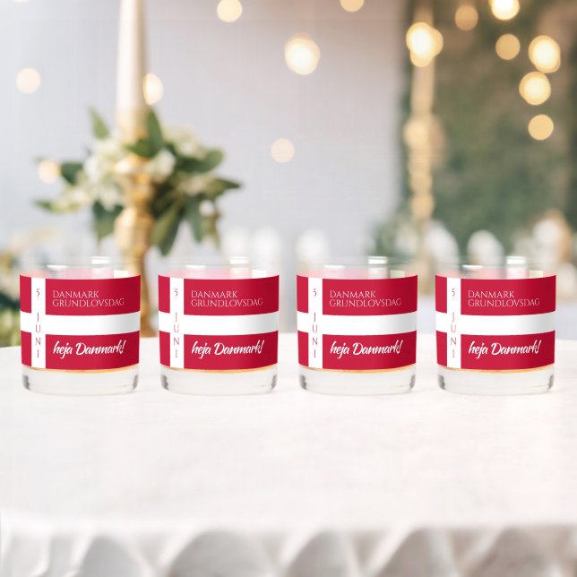 Danmark Grundlovsdag Flag zum dänischen Nationalta Whiskyglas (Insitu (Hochzeit))