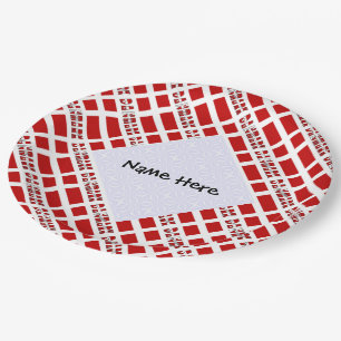 Danmark og Dannebrog mit Ihrem Namen Pappteller