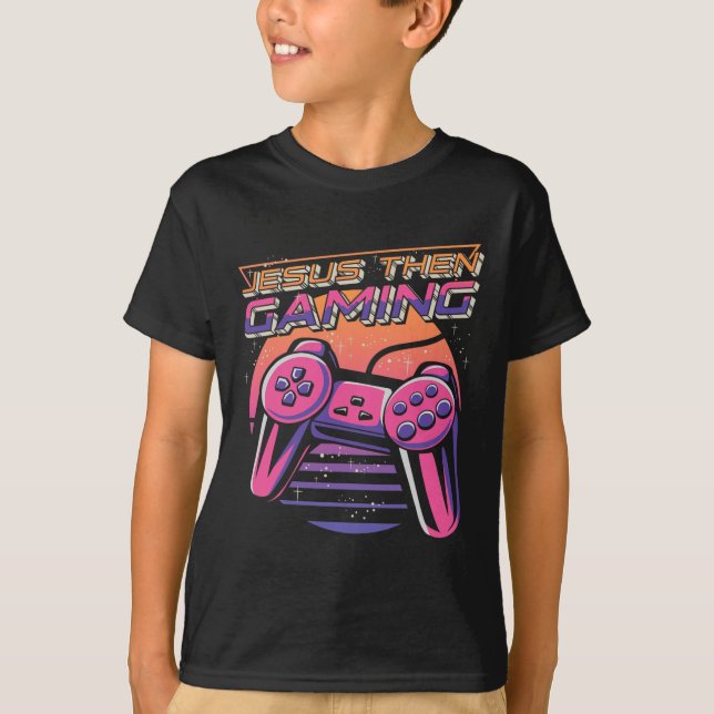Dann Gaming Gamer Christlich Boys Video Game Contr T-Shirt (Vorderseite)