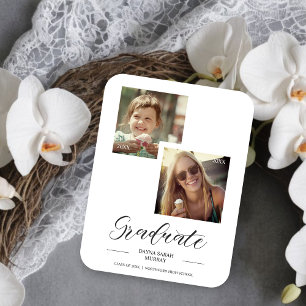 Dann & Jetzt Abschluss Zwei benutzerdefinierte Fot Magnet