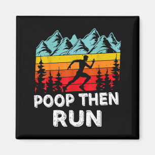 Dann laufen Sie lustige Laufzitate für Marathonläu Magnet