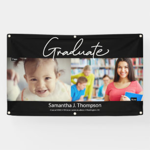 Dann und jetzt Grad Custom Foto Banner