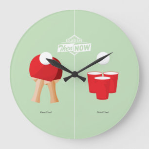 Dann und jetzt: Klingeln Pong Große Wanduhr