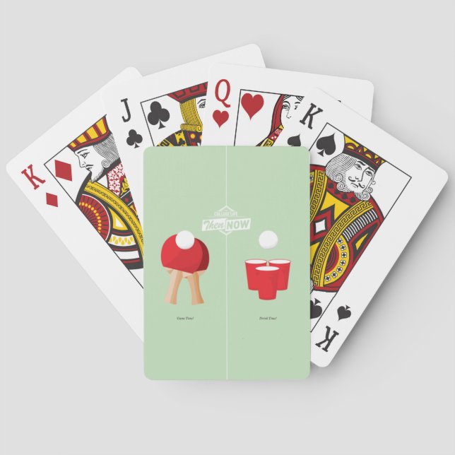 Dann und jetzt: Klingeln Pong Spielkarten (Rückseite)