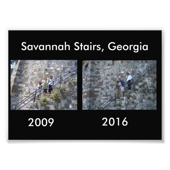 Dann und jetzt - Savannah Treairs, GA Fotodruck (Vorne)