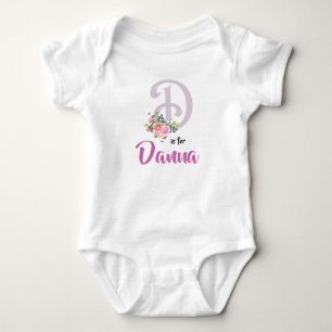 Danna Name Baby Outfit Letter D Romper Floral Girl Strampler