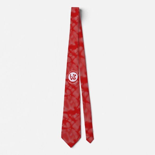 Dannebrog Danish Flag Red Letter LOVE White Red Krawatte (Vorderseite)
