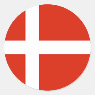Dannebrog; die Offizielle Flagge Dänemarks Runder Aufkleber