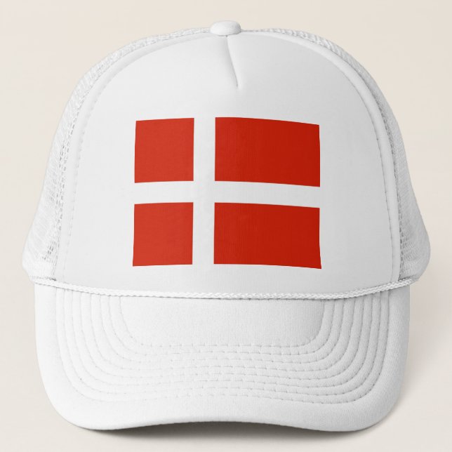 Dannebrog; die Offizielle Flagge Dänemarks Truckerkappe (Vorderseite)