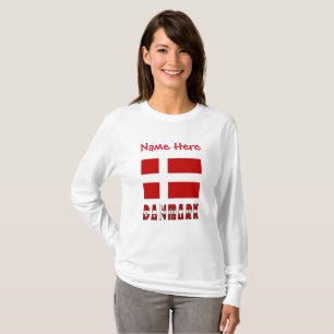 Dannebrog oder Danmark Personalisierung Rot T-Shirt